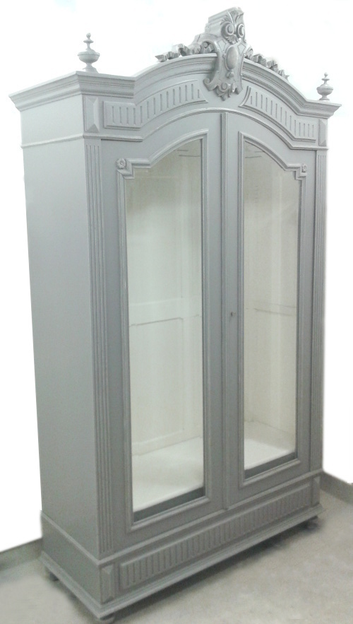 french antique glazed display / armoire